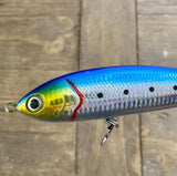 5 3/4' Red Blood Blue Sardine  Floating-Stick-bait ,Chrome Reflective