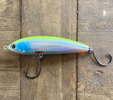 5 3/4' Chrome Flo Green Floating-Stick-bait ,Chrome Reflective