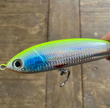 5 3/4' Chrome Flo Green Floating-Stick-bait ,Chrome Reflective