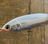 5 3/4'Mullet Chrome White Floating-Stick-bait ,Chrome Reflective