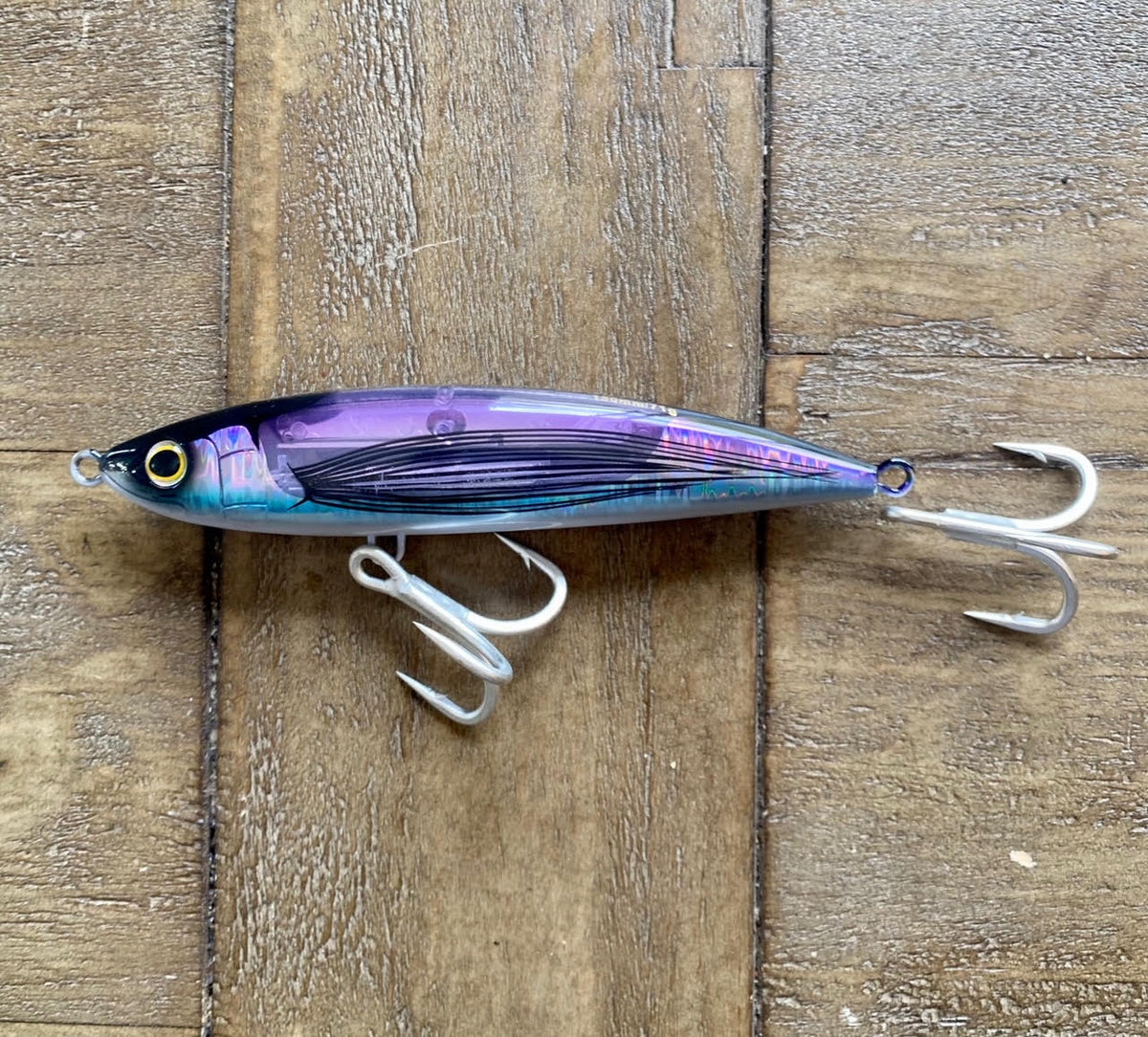 5 3/4 Flying Fish Stick-bait -Sinking ,Clear Reflective/ Holographic F