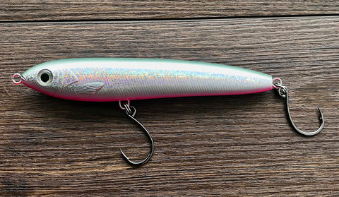 GT Stick bait Lure -Silver Reflective w/ Green Top & Pink Belly GT Stick bait Lure