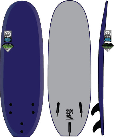 Navy Blue Solid 58" Soft Surfboard