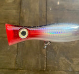 Maroon- White spots  Clear Reflective /V2 Tuna Popper Lure