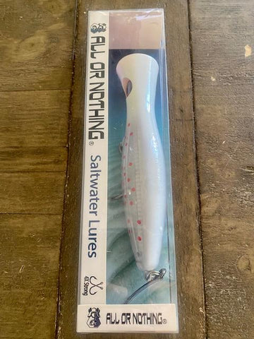 White Blood spots-Clear Reflective V2Tuna Popper Lure – All or Nothing .US