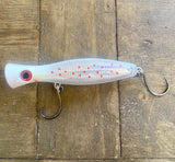 White Blood spots-Clear Reflective V2Tuna Popper Lure