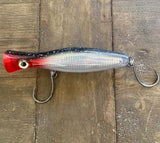 Maroon- White spots  Clear Reflective /V2 Tuna Popper Lure