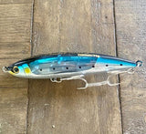 5 3/4 Sardine Blue Stick-bait -Sinking ,Clear Reflective/ Holographic Flash