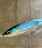 5 3/4 Sardine Blue Stick-bait -Sinking ,Clear Reflective/ Holographic Flash