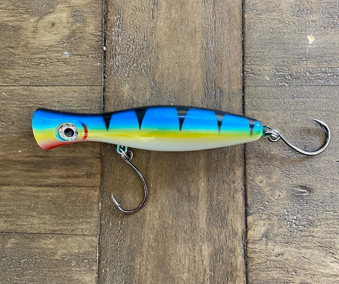 Yellow Tail -Blk Stripes /Fiji Blue/ Yellow/ Tuna Popper Lure