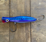 Blue/Purple Mackerel Clear Reflective Tuna Popper Lure