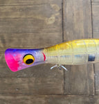 Purple Gold- Mirrored Clear Reflective /v2 Tuna Popper Lure