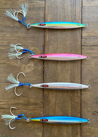 Tuna Fluttering Jig 180gms/6oz RIGGED -Salt water – All or Nothing .US Tuna Fluttering Jig 180gms/6oz RIGGED -Salt water – All or Nothing .US