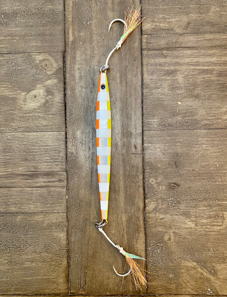 Alligator Jig -Glow 300gms RIGGED - Vertical Jig/Knife Jig-Salt water All or Nothing .US Alligator Jig -Glow 300gms RIGGED - Vertical Jig/Knife Jig-Salt water All or Nothing .US