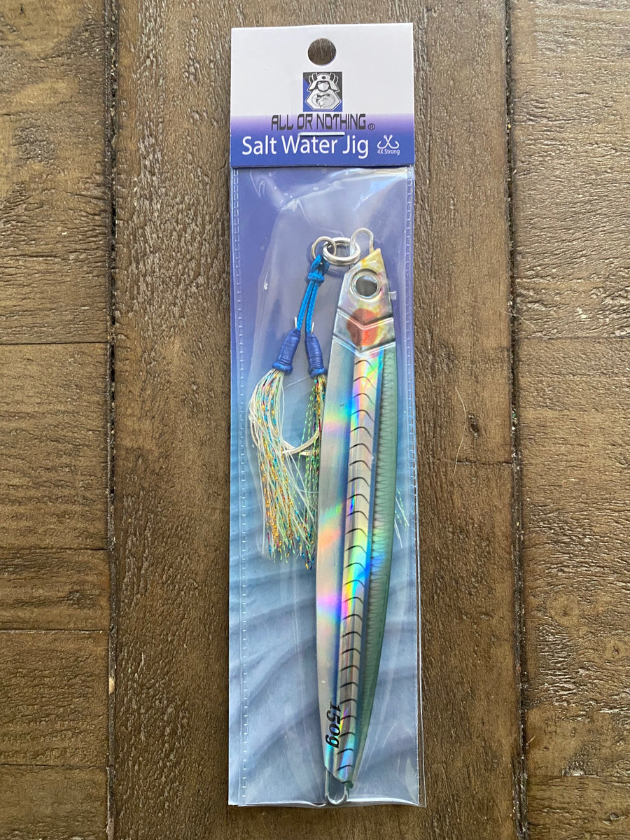 Holographic Vertical Flutter Fish Jig - 150gms/5.3oz Hybrid-Salt water ...