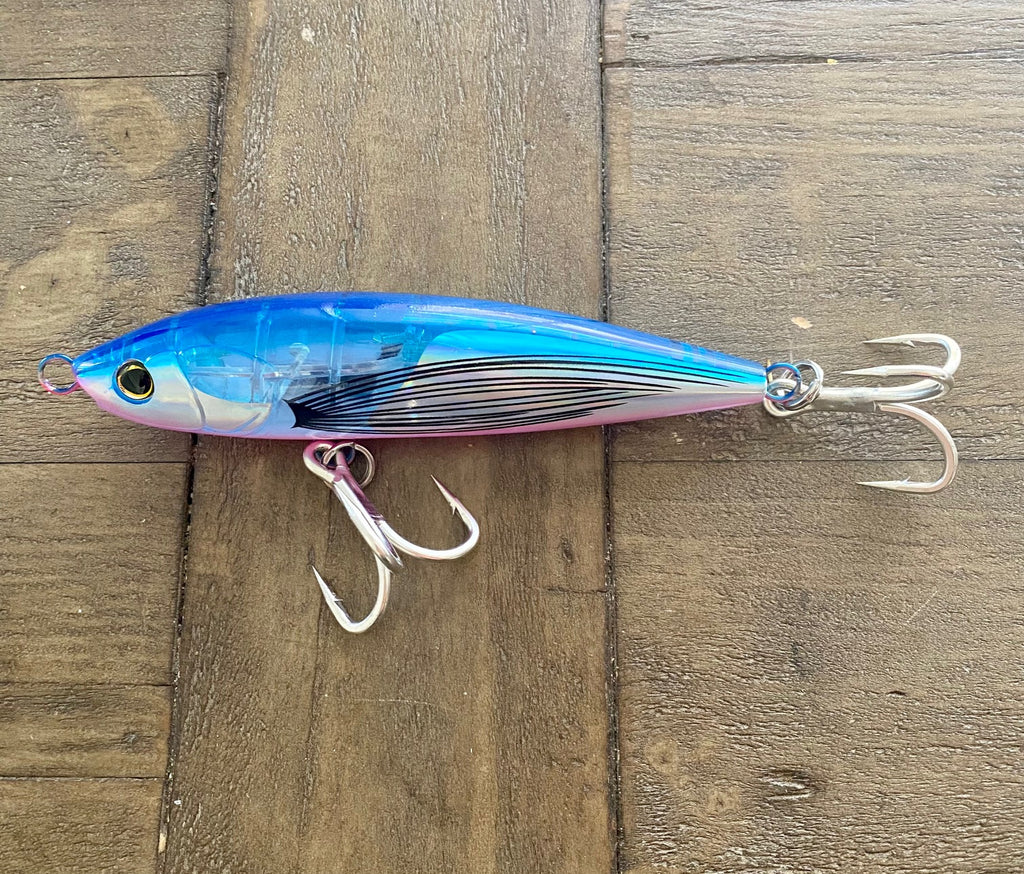 clear hooks fishing 7' Flying Fish Floating-Stick-bait ,Clear Reflective/ Holographic Flas – All or Nothing .US