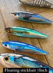 BIG EYE 7' /3.2oz Stick-bait -Floating ,Clear Reflective/ Holographic Flash