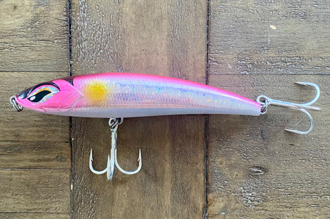 bad boy ice fishing lures Bad Boyz Series- 6inch Stick-bait 2.2oz -Sinking ,Clear Reflective/ Fl – All or Nothing .US