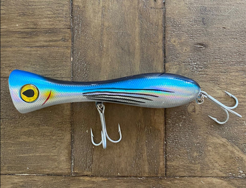 8 inch bass lure Wide Mouth Flash Popper 8 inch Floating- Reflective Tech Flash – All or Nothing .US