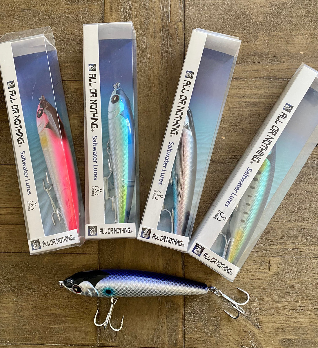 Predator Series- 7 inch Stick-bait 5.1oz -Sinking ,Clear Reflective/ F ...