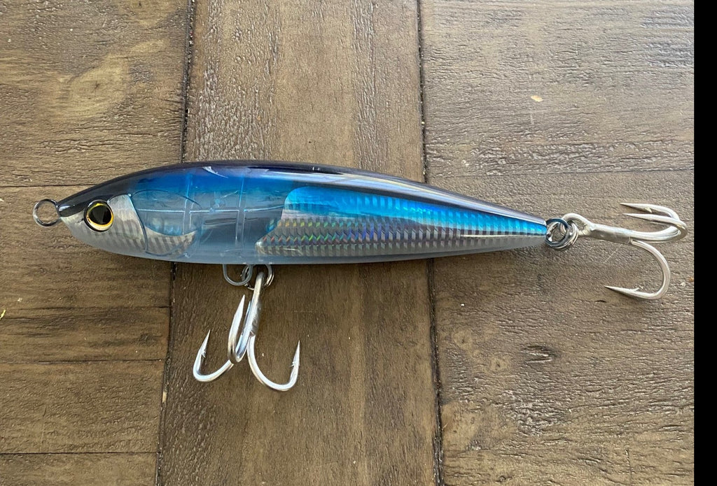 BIG EYE 8' /4.8oz Stick-bait -Floating ,Clear Reflective/ Holographic – All  or Nothing .US