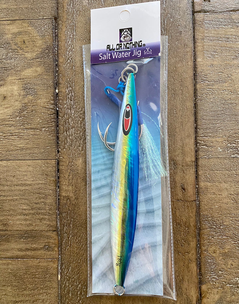 Tuna Fluttering Jig 180gms/6oz RIGGED -Salt water – All or Nothing .US