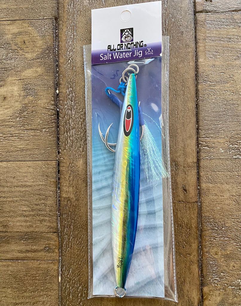 Tuna Fluttering Jig 180gms/6oz RIGGED -Salt water – All or Nothing .US Tuna Fluttering Jig 180gms/6oz RIGGED -Salt water – All or Nothing .US